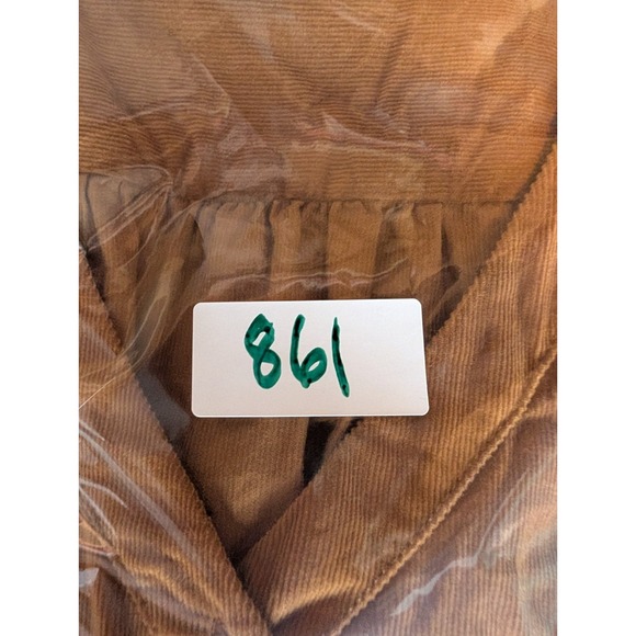 Lucky Brand Brown‎ Corduroy Ruffle Hem Mini Dress M Boho Cottage Indie Festival - Picture 14 of 14